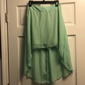 Hi-lo mint skirt